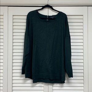 Hunter Green Curved Hem Dolman Sweater